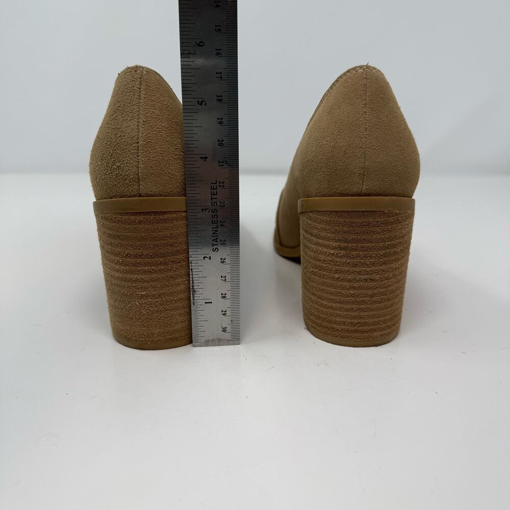 Joie Wevenly Suede Block Heel Loafers Women's 7.5 Tan Neutral High Heel NWOT - Picture 5 of 11